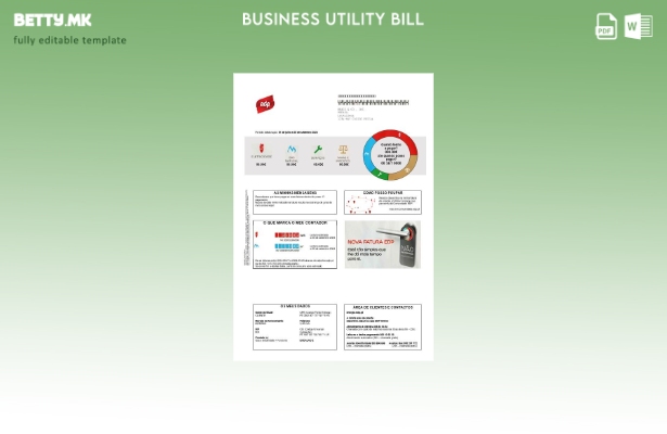 Модерен стил Португалија EDP шаблон за деловна сметка за комунални услуги
